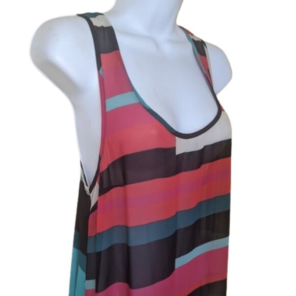 GUESS Multi Color Maxi Summer Dress Size Medium - Picture 3 of 3